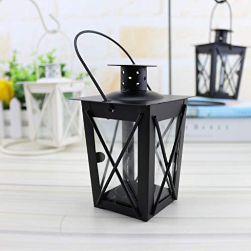 siwetg Negro/Blanco Romántico Romántico Portavelas Retro Colgante Lámpara Decoración para...