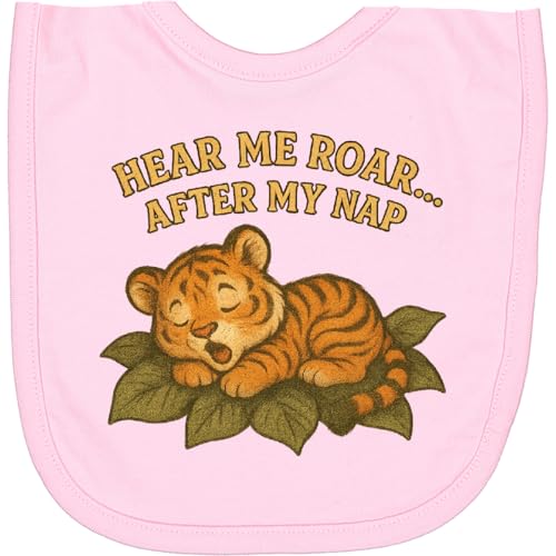 inktastic Cute Sleeping Tiger Hear Me Roar Nap Newborn Bib - Main Image