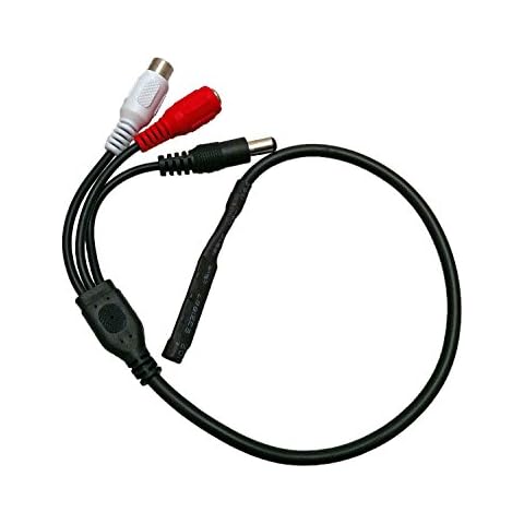SpyCameraCCTV CCTV Security Camera Inline Audio Microphone with Loop Through Power Cover