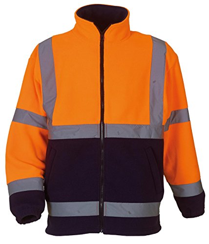 Yoko Hi Vis hvk08u00a0Heavyweight Top Cálido Workwear chaqueta de forro polar perchero de pared de seguridad multicolor Orange/Navy