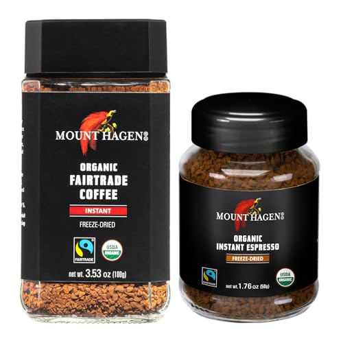 Mount Hagen 3.53oz Organic Freeze Dried Instant Coffee and Instant Espresso Ground Coffee 1.76oz Bundle image 5