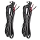 PENGLIN 2 STÜCK DC Rechtwinkliges 15A 12V Power Pigtail Kabel, 5.5mm x 2.1mm Stecker auf 2-adriges blankes Kabel mit offenem Ende Reparaturkabel für CCTV Kamera,DC 5521 90 Grad Verlängerungskabel