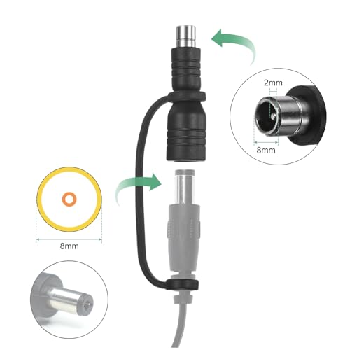 M METERXITY Pacote com 2 adaptadores de conectores DC, conector DC5521 de 5,5 mm x 2,1 mm para adapt