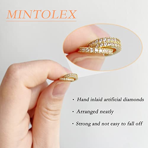 Mintolex 12Pcs Ear Cuffs for Women Non Piercing Gold Ear Cuff Clip On Earrings for Girls 14K Gold Plated CZ Cartilage Cuff Earrings Fake Piercing Earrings Ear Clips Jewelry