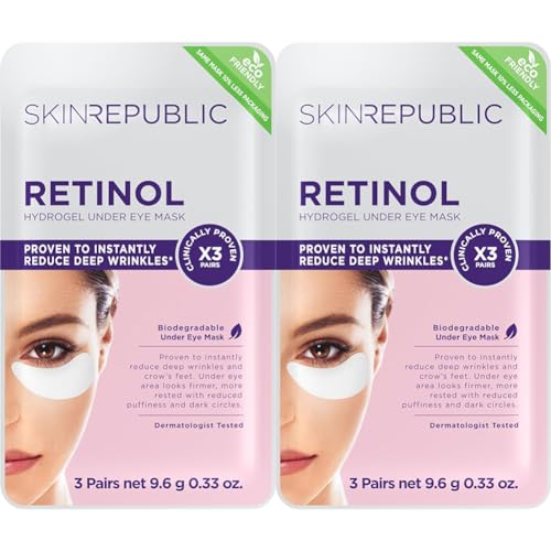 SKIN REPUBLIC Retinol Hydrogel Under Eye Patch (3 Pairs) 9.6g (Pack of 2)