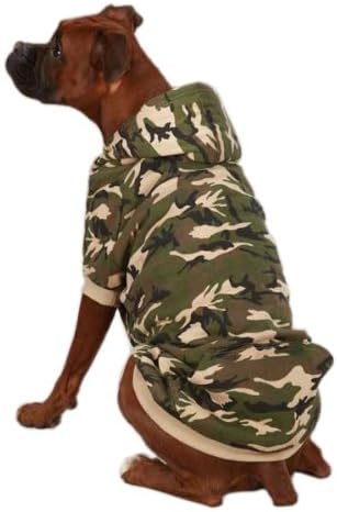 Zack & Zoey Camo Fleece Dog Hoodie, X-Small, 10-Inch, Green