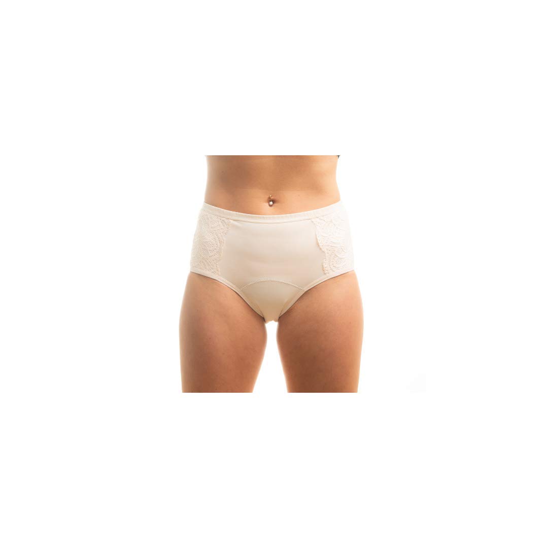 BP3 Underwear Washable Absorbent High Waist Knickers for Incontinence & Periods (Cream, 2XL)