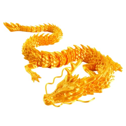 Niesel Juguetes flexibles del dragón - Figura de dragón impresa en 3D articulada | Accesorio decorativo táctil realista para oficinas, casas, acuarios y automóviles