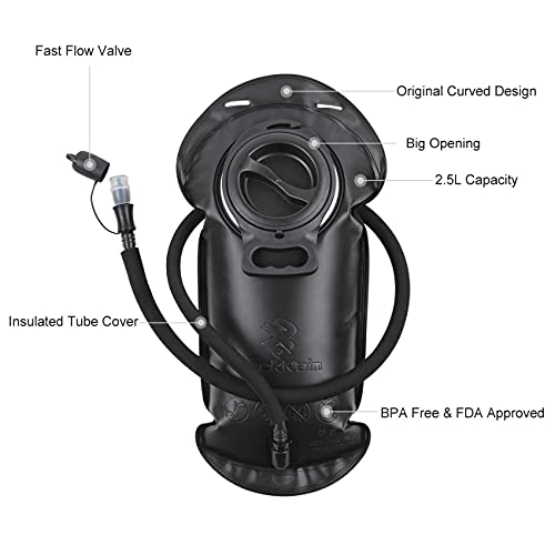 ROCKRAIN Hydration Backpack, WindSeeker Insulated Hydration Pack with 2.5L BPA Free Water Bladder, Lightweight Water Backpack Fits Cycling Biking Hiking, Outdoor Gear for Men Women - Thumbnail 4
