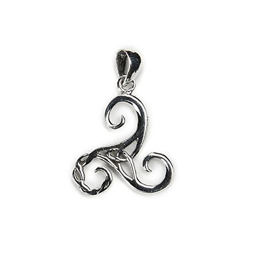 Pendentif Triskel Argent 925 NKlaus oxydé bijou celtique finition antique