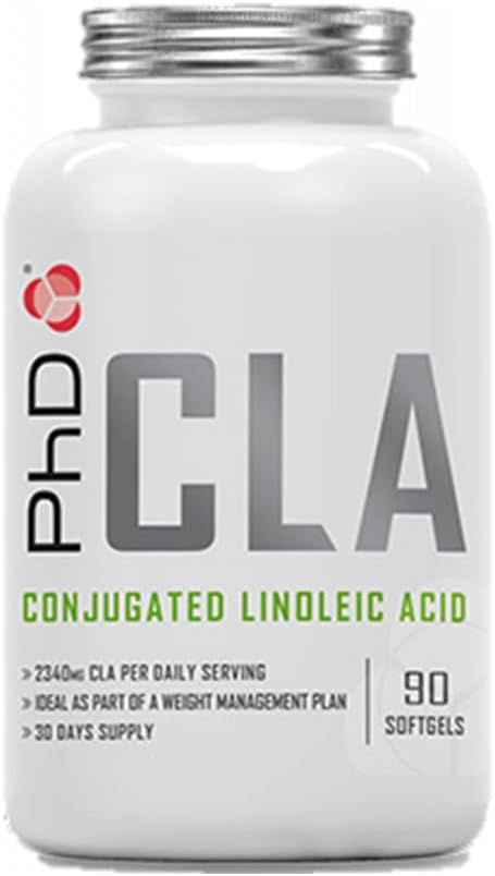 PhD Nutrition CLA Conjugated Linoleic Acid, Weight Management Tablet, Natural CLA from Safflower Oil, 90 Softgels (30 Day Supply)