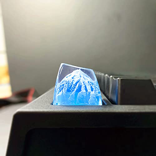 Keycap Mont Fuji en résine translucide pour personnaliser votre bureau de gaming nocturne