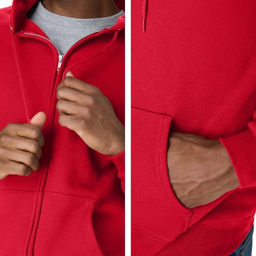 Image of Hanes Men's Zip-up Hoodie, Ecosmart Fleece Full-zip Hoodie for Men, Hooded Sweatshirt