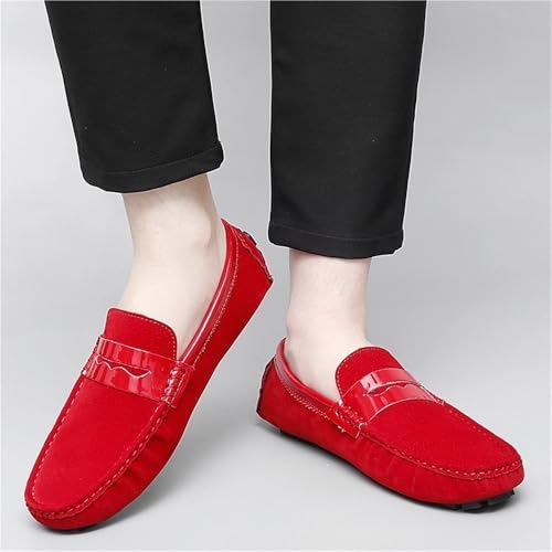 Anti-Slip Prom Fashion Slip On Men's Loafers Round Toe Driving Loafers Resistant Flat Heel2