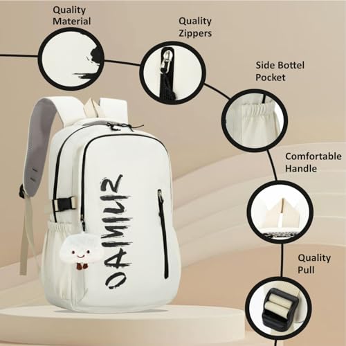 Image of Tinytot 30 Litre Japanese Korean Style School Bag Water-Resistant Laptop & Travel Backpack - Unisex Large 18 Inches Multipurpose Student Backpack for Boys & Girls, Men & Women