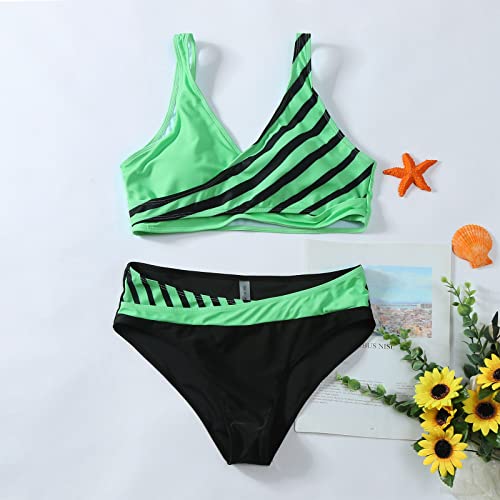Short de bain tankini vert M pour masquer le ventre avec style - 3