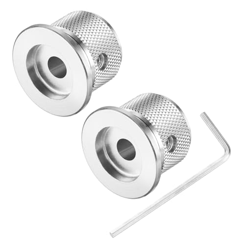 Image of sourcing map 2PCS Aluminium Potentiometer Knobs 6mm x 25mm, Universal Top Hat Knobs Volume Tone Control Knob with Set Screw for Guitar Bass, Silver