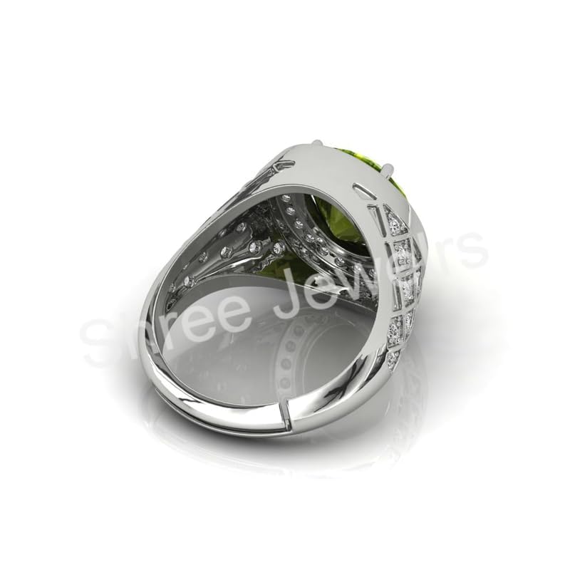 Bague péridot naturel chrysolite faite main bague Panchdhatu M2 - 3