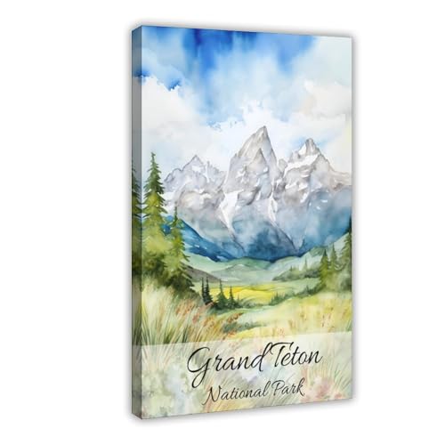Toile aquarelle Grand Teton : évadez-vous depuis votre chambre
