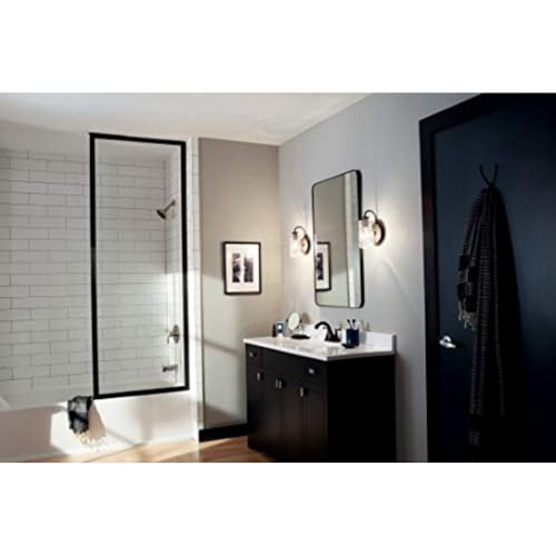 Image of Kichler Braelyn 9.5 inch Wall Sconce in Olde Bronze, 1-Light Industrial Wall Mount with Clear Seeded Glass, (9.5 inch H x 5 inch W), 45457OZ