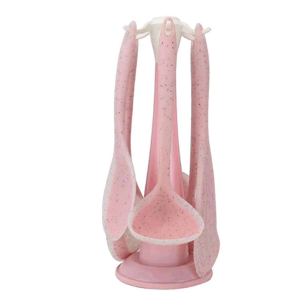 Cuchara, espátula ranurada, Pala, utensilio de Cocina, Utensilios de Cocina de Silicona, Utensilios de Cocina (Color: D, tamaño: 7 Piezas)