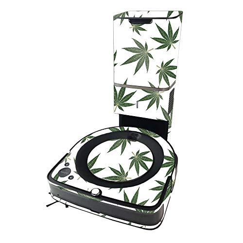 MightySkins Glitter Skin iRobot Roomba s9+ Pot Leaves Green