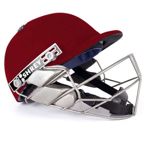 Image of SHREY Pro Guard Stainless Steel 2.0 Batting Cricket Helmet for Men's (Maroon, S)