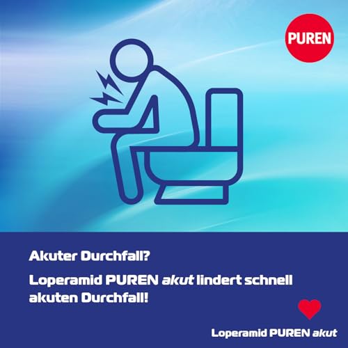 Loperamid PUREN akut 6 Schmelztabletten - schnelle Hilfe bei akutem Durchfall, schnelle Wirkung, gut verträglich, praktisches Format, einfache Anwendung