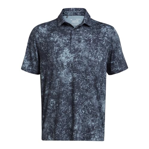 Polo Under Armour Playoff 3.0 anti-transpiration gris et bleu marine taille S