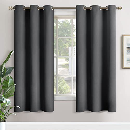 Image of YoungsTex Blackout Curtains 72 Inches Long for Bedroom - Dark Grey Room Darkening Drapes with Grommet for Living Room Dining Privacy Thermal Insulated, 2 Panels, 42 x 72 Inch