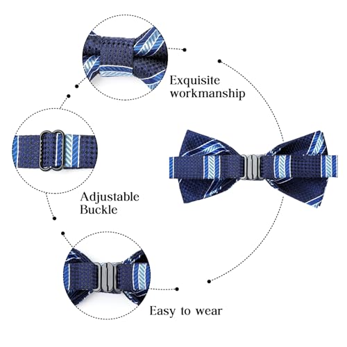Image of HISDERN Bow Ties for Boys Pre Tied Toddler Bow Tie Adjustable Kids Bowties Clip On Fun Patterned Bowties for Wedding Party