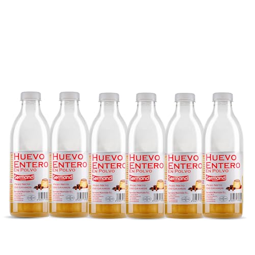 SERMAND Caja de 6 Botellas de Huevo en Polvo (150g) | Huevo Deshidratado | Huevos Pasteurizados | Sin Aditivos | Producto Sin Lactosa | Producto Sin Gluten