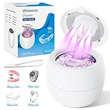 Ultraschallreinigungsgerät 44000Hz Ultraschallbad, 210ML Dental Pod, 6 UV Lampe Ultraschallreiniger-1800mAh Ultrasonic Cleaner für Zahnersatz, Retainer, Aligner Zahnschiene, Schmuck