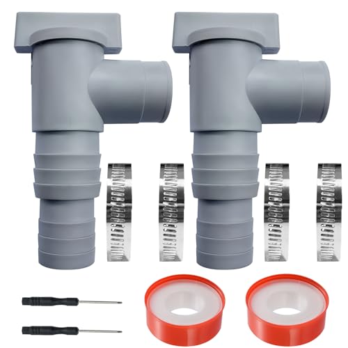Vanne d'entretien/d'arrêt pour Piscine avec Raccord de Tuyau de 32/38mm, Vanne Piscine Double Split Tuyau Valve Plunger Accessoires de Piscine, Pour Piscine Hors Sol et...