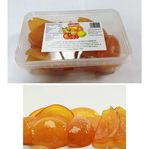 SCORZE DI ARANCIA A QUARTI CANDITE PER PASTICCERIA AMBROSIO 900 GR DOLCI FRUTTA