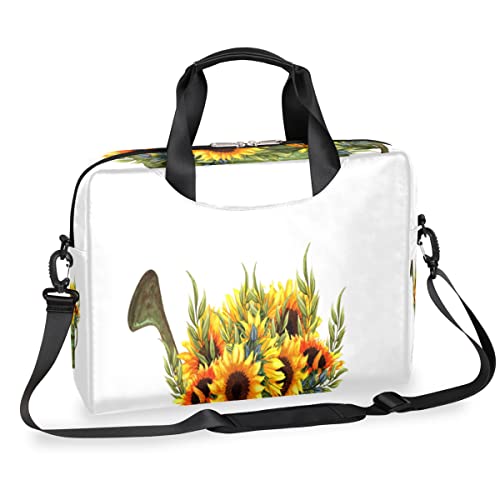 Bolso de hombro para portátil ideal para cafeterías y universidad con estampado de girasoles