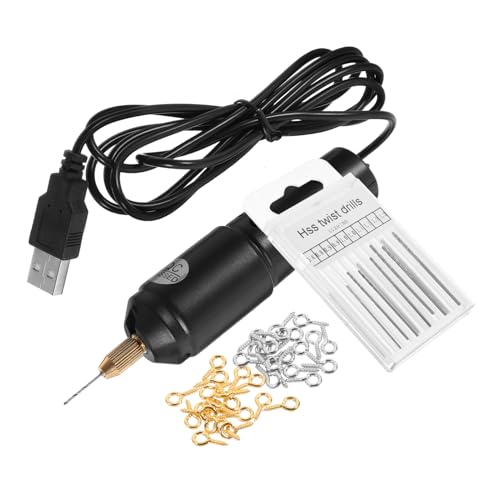 Holibanna 1Set Mini Electric Drill Rechargeable Handheld Rotary Tool with Drill Bits for DIY Crafting Jewelry Making and Precision Work Lightweight Portable Design