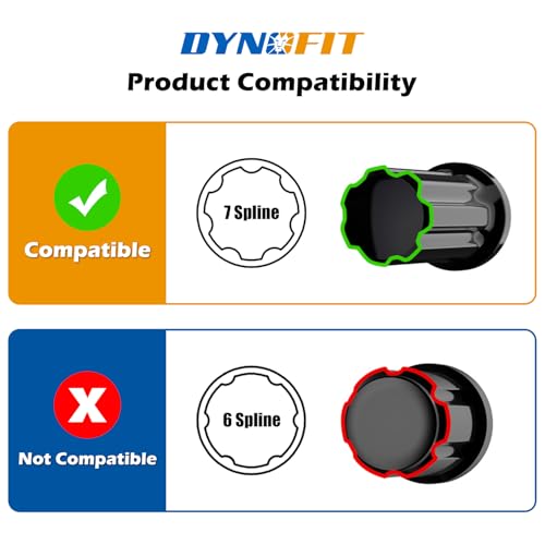 Image of DYNOFIT 7 Spline Lug Nuts Key for Wrench with 13 /16 inch(21mm) and 7 /8 inch(22mm) Hex, 7 Point Wheel Lock Nut Key Replacement Tool for 14x1.5, 14x2.0, 9 /16 inch Wheel Nuts