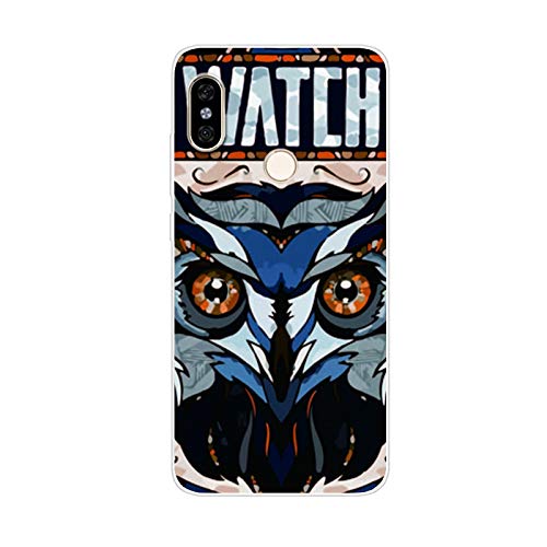 Aksuo Funda For Xiaomi Redmi Note 5 , TPU Anti-Rasguño Anti-Golpes Cover Protectora Transparente Claro TPU Caso Bumper Slim Silicona Case para Protectora - Insignia del búho