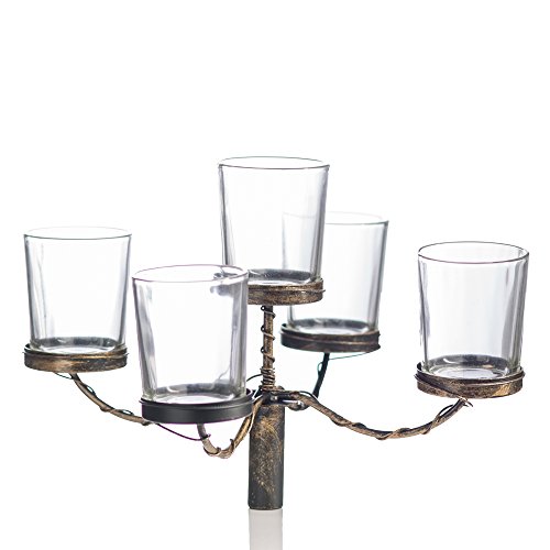 Richland 5-Branch Wine Bottle Votive Holder Candelabra, Copper