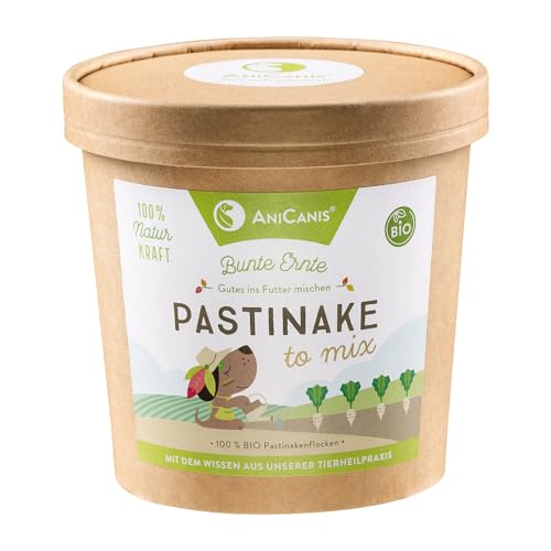 AniCanis Bio Pastinakenflocken für Hunde - Pastinaken Gemüse Flocken getrocknet - Gemüseflocken - Multivitamine Mineralien Antioxidantien - Barf Flockenfutter Futterzusatz - 200g