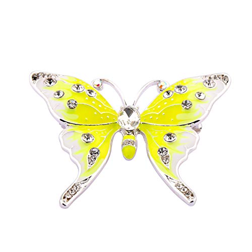 Image of FEELMEM Crystal Rhinestone Butterfly Brooch Pin Blue Color Butterfly Brooches for For Women Wedding /Banquet /Birthday Party