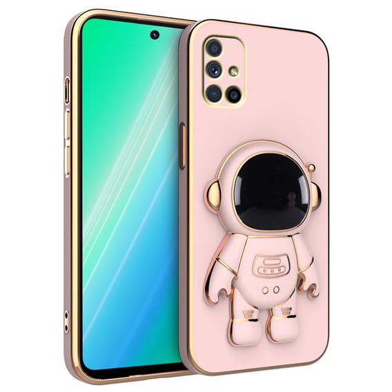 Image of for Samsung Galaxy A51 Case Cute 3D Astronaut Stand Design Camera Protection Shockproof Soft Back Cover (for Samsung Galaxy A51, Pink)