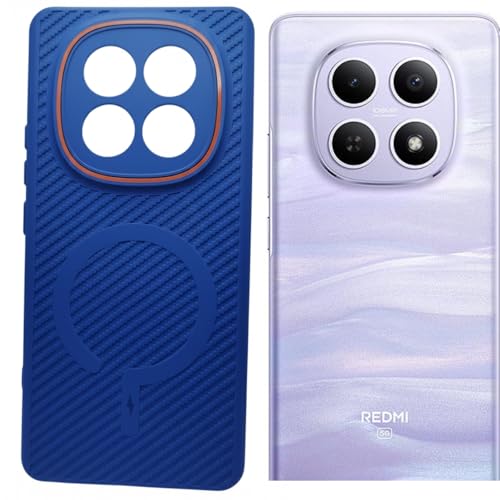 Image of Back Cover Case Compatible with Redmi Note 15 5G | Poco M8 5G Shockproof Military Grade Protection | Micro-Fibre Cloth On Inner Side | Anti-Slip Grip (Blue)