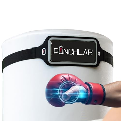 PunchLab Heavy Bag Phone Holder Strap – Punch Tracking Accessory for Boxing & Fitness, Fits Hanging & Standing Bags, Tracks Punch Power, Count & Progress, Works with PunchLab App (No Subscription)