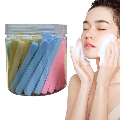 Hqunjikp Esponjas de lavado facial para limpieza, esponjas desmaquillantes faciales, almohadilla comprimida, estropajo suave para niñas y mujeres, viajes, vacaciones, viajes de negocios