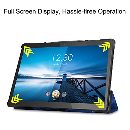 Image of Robustrion Faux Leather Smart Trifold Hard Back Flip Stand Case for M10 FHD Plus TB-X606F / TB-X606X [1st and 2nd Gen] 10.3 inches Tablets - Stars