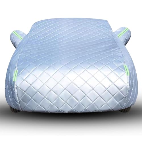 JUNJIKAIDAN Funda Coche Antigranizo Exterior para Ford C-MAX CMax 2017-2022, Fundas Completa Impermeable Transpirable Forro de Algodón Cubierta Protección,A/Silver-Green