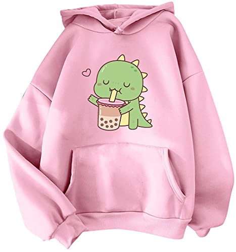 YINGKE Mujer Lindo Dinosaurio Sudadera con Capucha Niñas Anime Sweatshirt Chica...