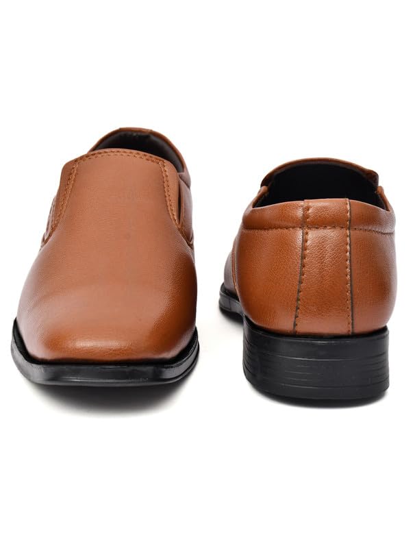 Image of WUSQA Enterprises Men's Leather Formal Shoes | Classic Pull-On Dress Shoes for Office, Business, Party & Wedding | Durable & Comfortable Footwear